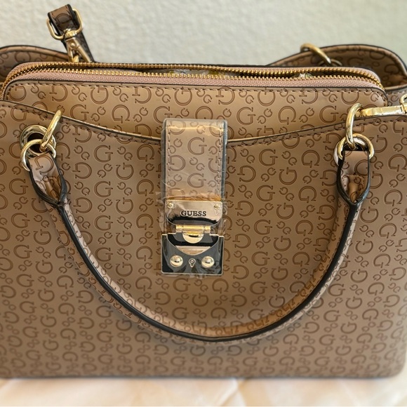 Guess Taupe Brown Satchel Bag - Picture 6 of 6